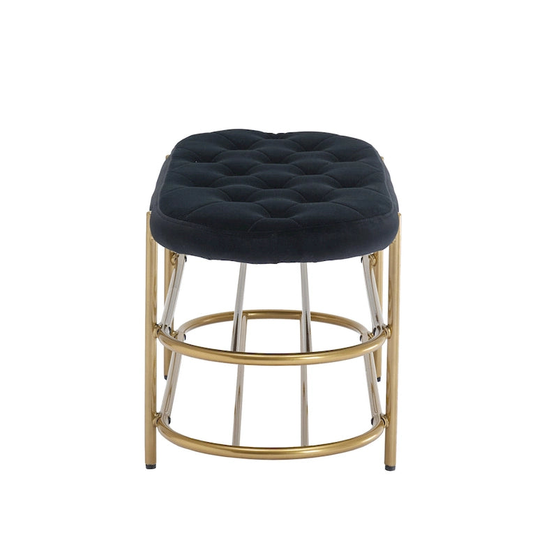 Panca imbottita in velluto da 40" con doppia scarpiera, Rosa / Arancione / Nero / Grigio / Beige / Blu navy / Rosso / Oliva, 1 posto a sedere