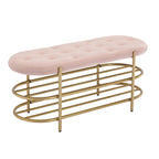 Panca imbottita in velluto da 40" con doppia scarpiera, Rosa / Arancione / Nero / Grigio / Beige / Blu navy / Rosso / Oliva, 1 posto a sedere