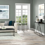 Bronzo Brunito / Venatura Nera e Tavolino Tondo in Rovere Grigio