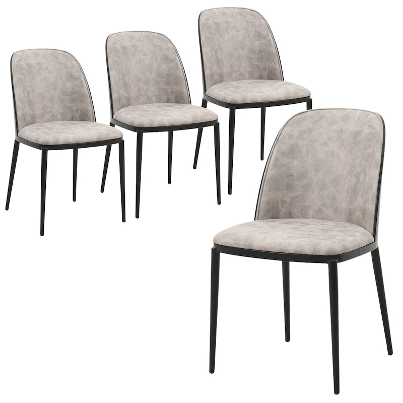 Sedia da pranzo imbottita in noce/nero/legno naturale, sedile in velluto, struttura in acciaio, set da 4