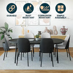 Sedia da pranzo imbottita in noce/nero/legno naturale, sedile in velluto, struttura in acciaio, set da 4