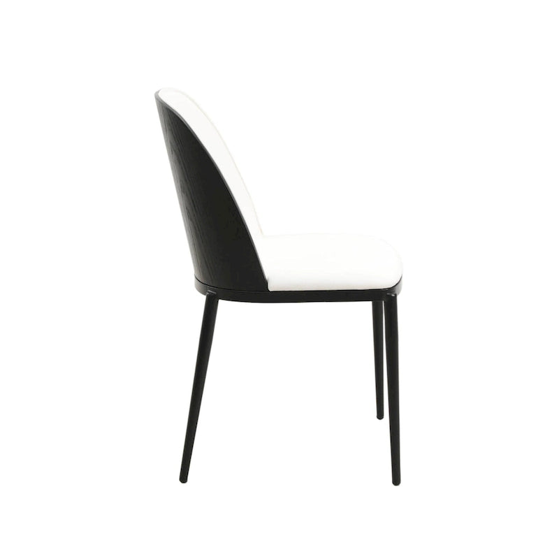 Sedia da pranzo imbottita in noce/nero/legno naturale, sedile in velluto, struttura in acciaio, set da 4