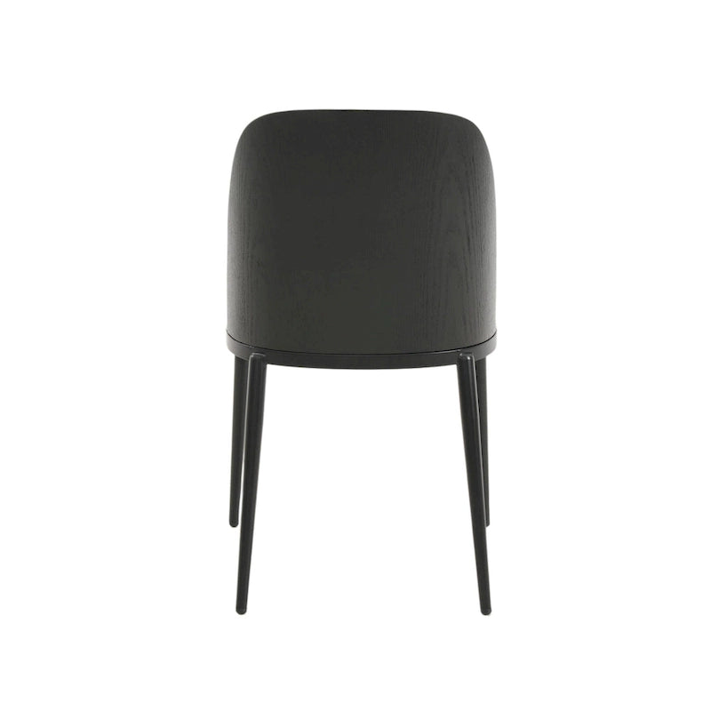 Sedia da pranzo imbottita in noce/nero/legno naturale, sedile in velluto, struttura in acciaio, set da 4