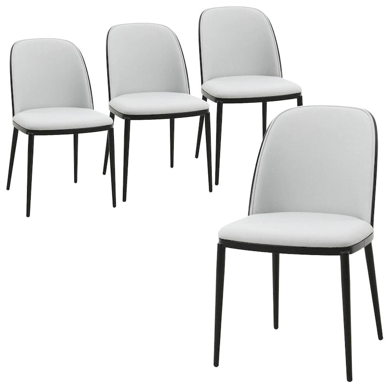 Sedia da pranzo imbottita in noce/nero/legno naturale, sedile in velluto, struttura in acciaio, set da 4