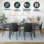 Sedia da pranzo imbottita in noce/nero/legno naturale, sedile in velluto, struttura in acciaio, set da 4