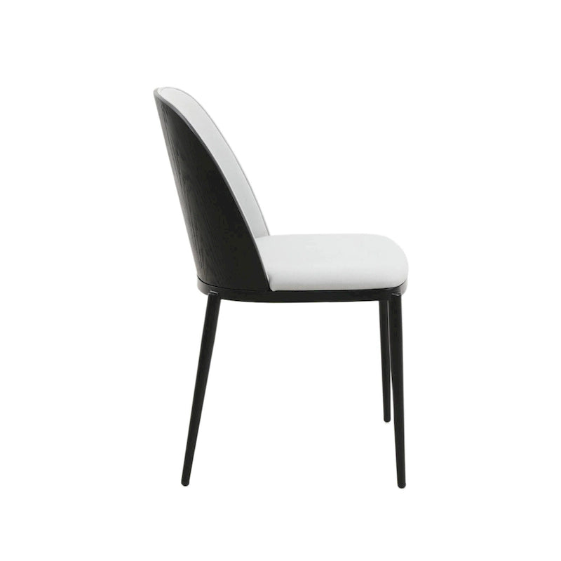 Sedia da pranzo imbottita in noce/nero/legno naturale, sedile in velluto, struttura in acciaio, set da 4
