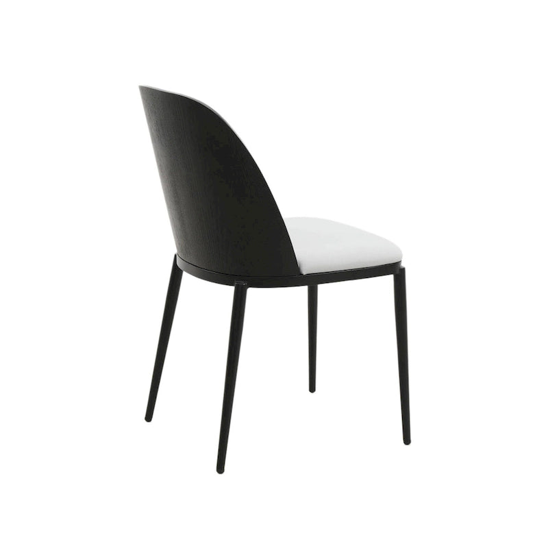 Sedia da pranzo imbottita in noce/nero/legno naturale, sedile in velluto, struttura in acciaio, set da 4