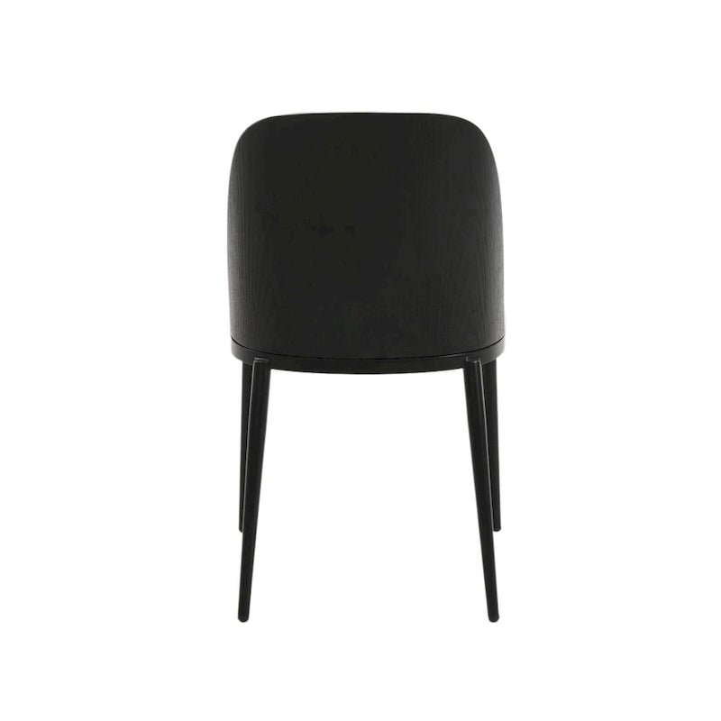 Sedia da pranzo imbottita in noce/nero/legno naturale, sedile in velluto, struttura in acciaio, set da 4