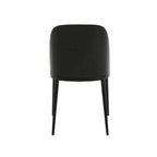 Sedia da pranzo imbottita in noce/nero/legno naturale, sedile in velluto, struttura in acciaio, set da 4