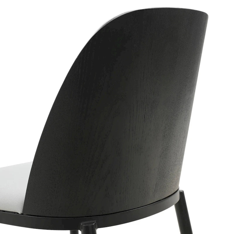 Sedia da pranzo imbottita in noce/nero/legno naturale, sedile in velluto, struttura in acciaio, set da 4