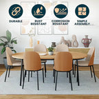 Sedia da pranzo imbottita in noce/nero/legno naturale, sedile in velluto, struttura in acciaio, set da 4
