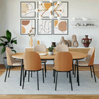 Sedia da pranzo imbottita in noce/nero/legno naturale, sedile in velluto, struttura in acciaio, set da 4