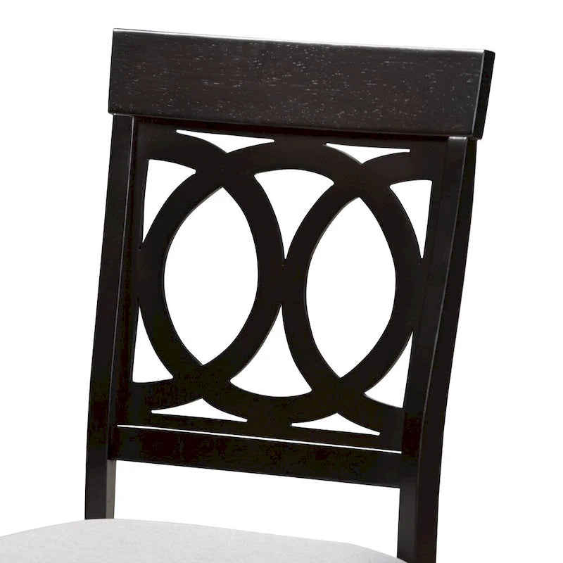 Sedia da pranzo sabbia/grigio, stile contemporaneo, set da 4 pezzi
