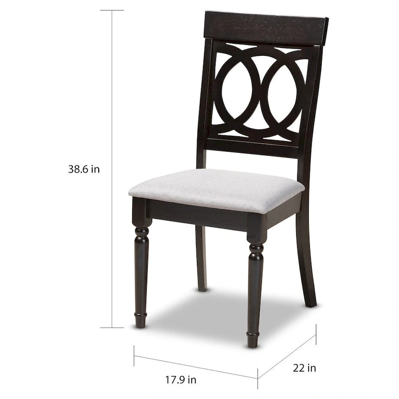 Sedia da pranzo sabbia/grigio, stile contemporaneo, set da 4 pezzi