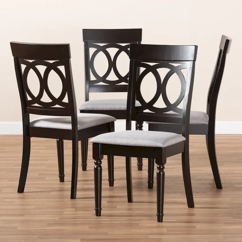Sedia da pranzo sabbia/grigio, stile contemporaneo, set da 4 pezzi