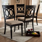 Sedia da pranzo sabbia/grigio, stile contemporaneo, set da 4 pezzi