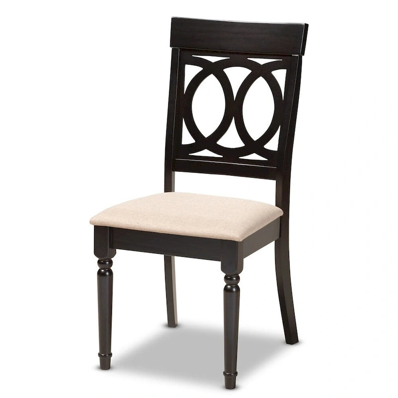 Sedia da pranzo sabbia/grigio, stile contemporaneo, set da 4 pezzi
