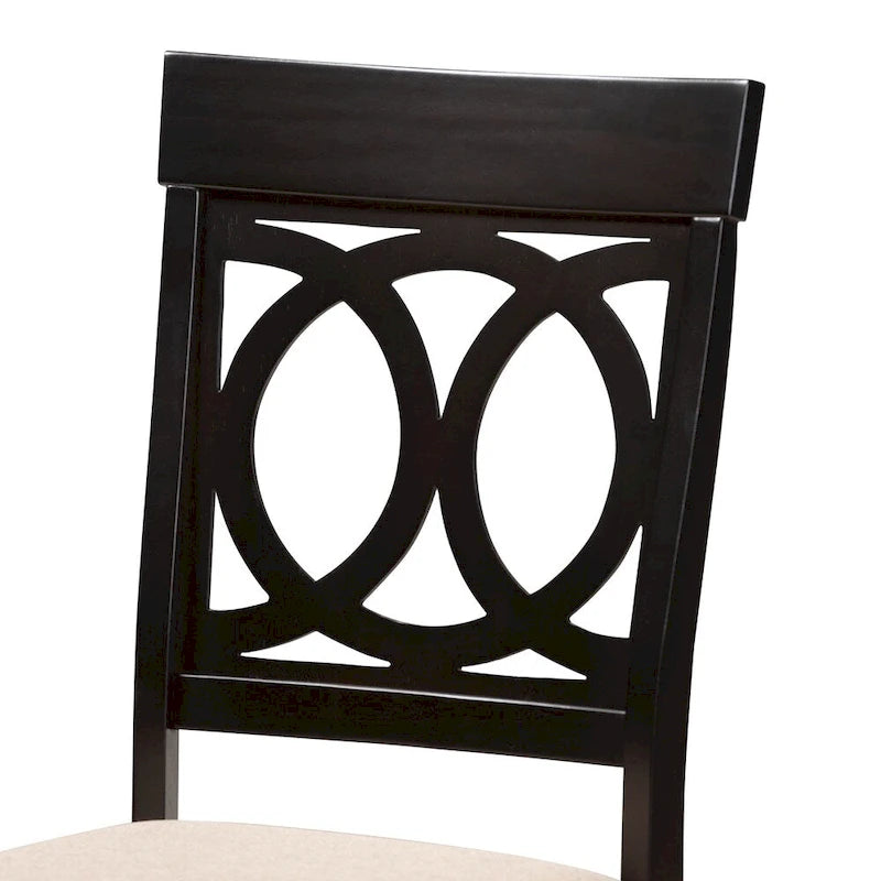 Sedia da pranzo sabbia/grigio, stile contemporaneo, set da 4 pezzi