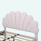 Letto matrimoniale imbottito con piattaforma, testiera in velluto floreale, beige/rosso pasta di fagioli, 2 posti letto