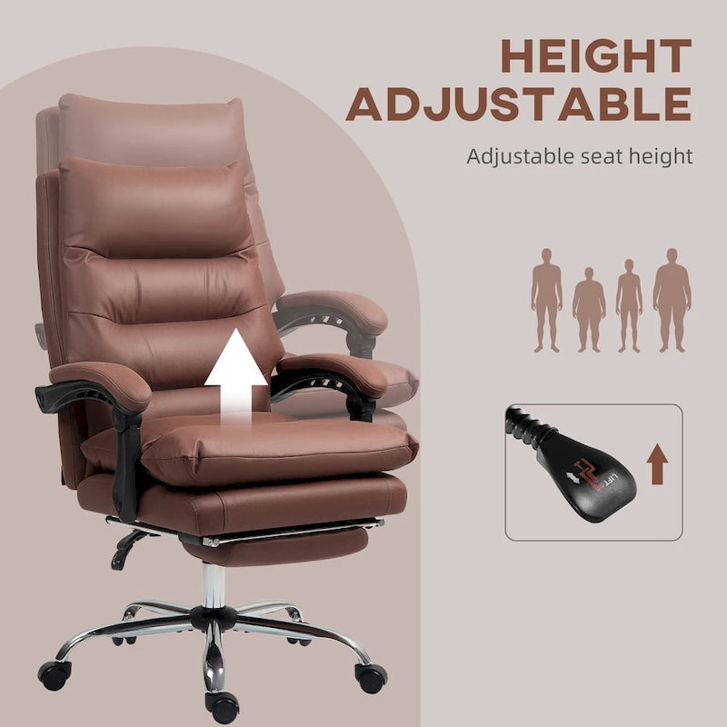 Sedia da ufficio massaggiante reclinabile color bianco crema con poggiapiedi, 1 posto