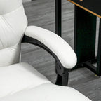 Sedia da ufficio massaggiante reclinabile color bianco crema con poggiapiedi, 1 posto