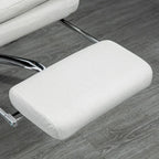 Sedia da ufficio massaggiante reclinabile color bianco crema con poggiapiedi, 1 posto