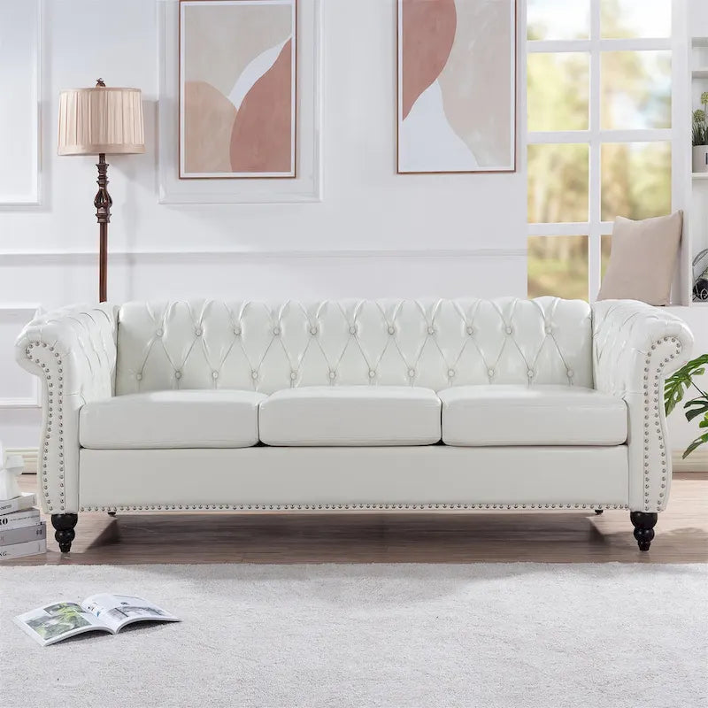 84  Chesterfield Rolled Arm 3 Seater Sofa