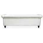 Divano Chesterfield a braccioli arrotolati da 84", bianco, 3 posti