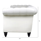 Divano Chesterfield a braccioli arrotolati da 84", bianco, 3 posti