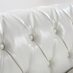 Divano Chesterfield a braccioli arrotolati da 84", bianco, 3 posti