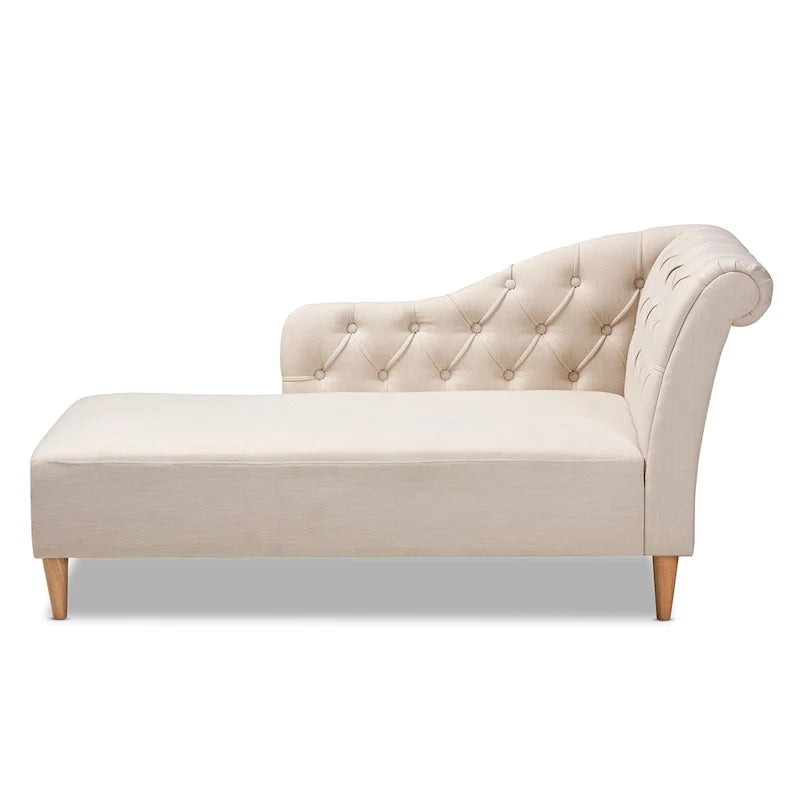 Chaise longue trapuntata beige/grigia, singola