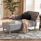 Chaise longue trapuntata beige/grigia, singola