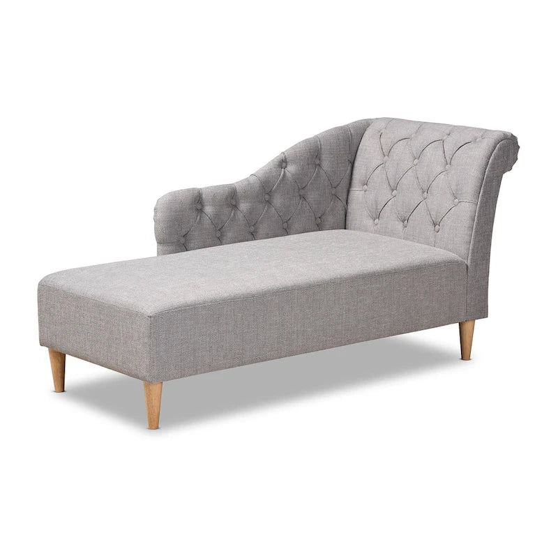 Chaise longue trapuntata beige/grigia, singola