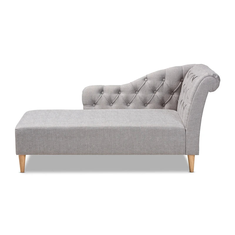 Chaise longue trapuntata beige/grigia, singola
