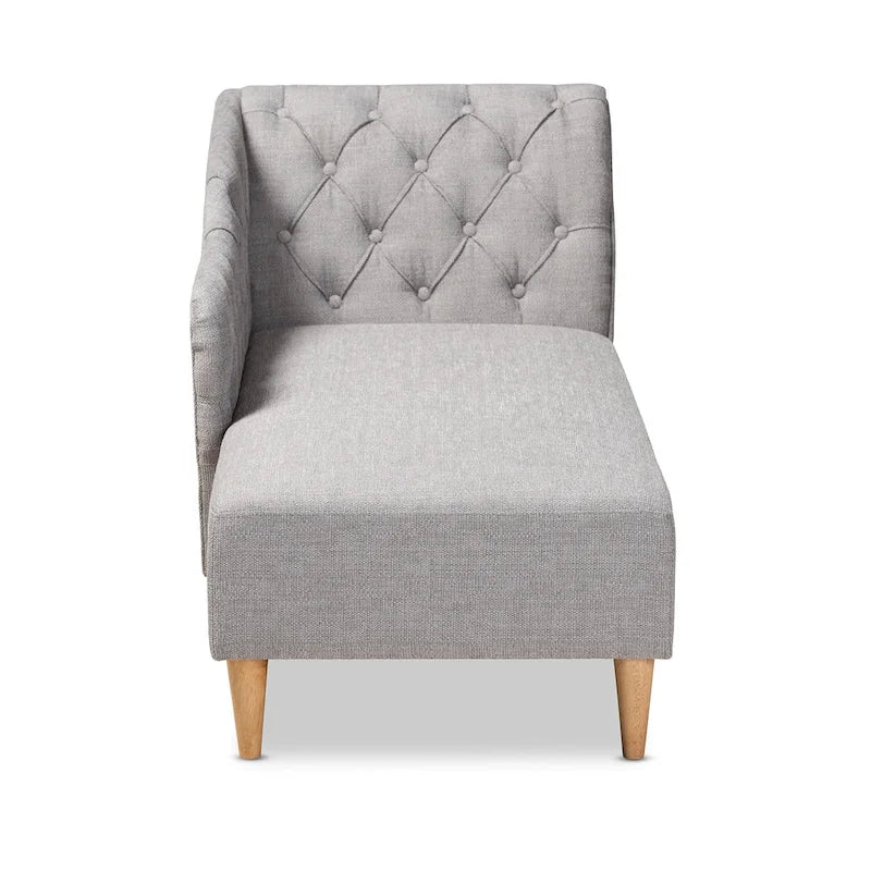 Chaise longue trapuntata beige/grigia, singola