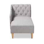 Chaise longue trapuntata beige/grigia, singola