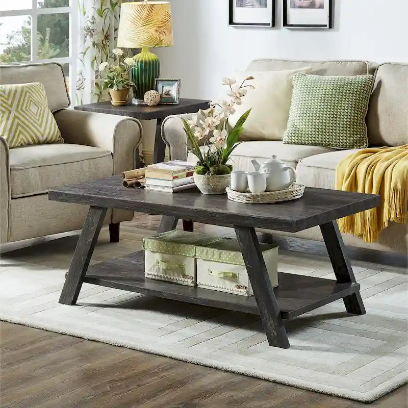 Set di tavoli a 3 pezzi stile cavalletto nero/antracite/bianco/espresso/noce/grigio/beige