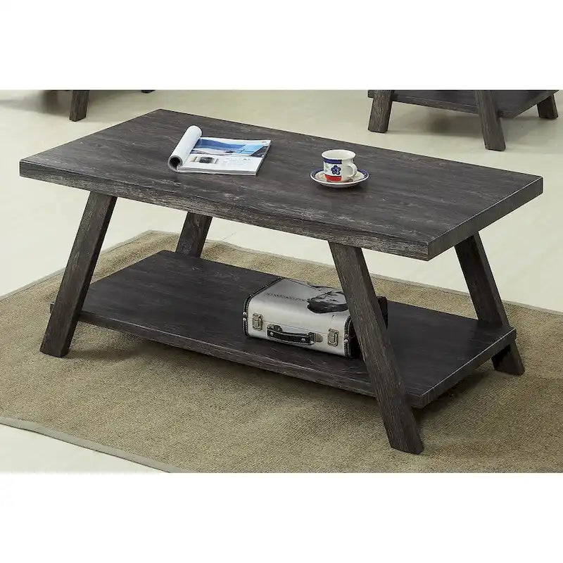 Set di tavoli a 3 pezzi stile cavalletto nero/antracite/bianco/espresso/noce/grigio/beige