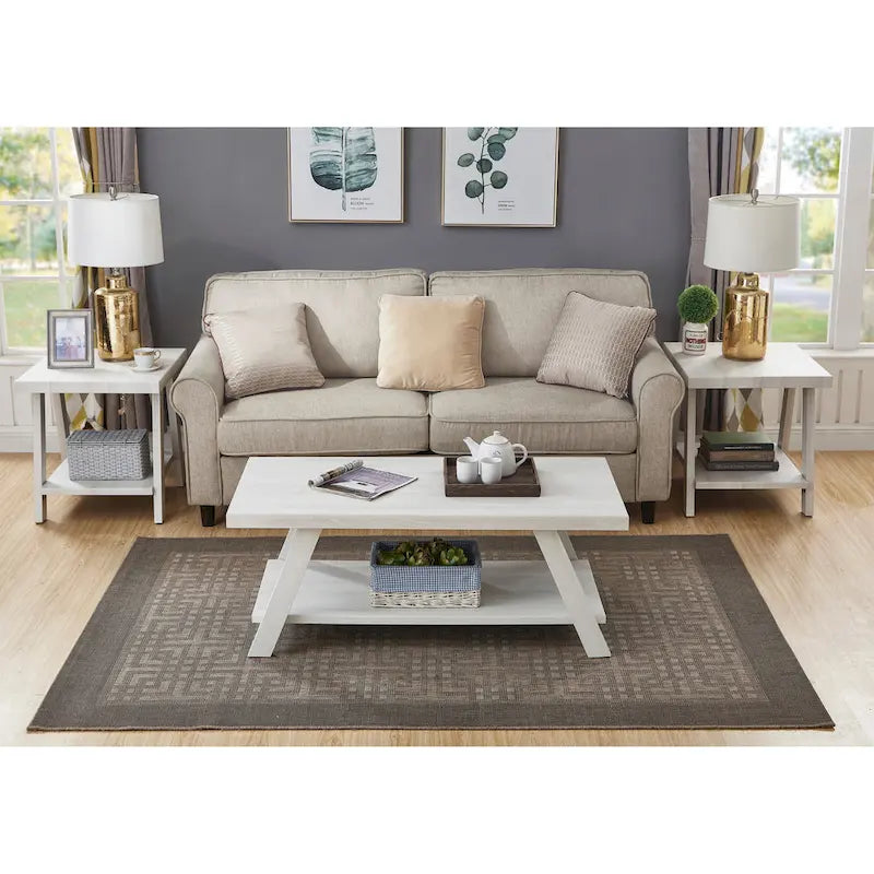 Set di tavoli a 3 pezzi stile cavalletto nero/antracite/bianco/espresso/noce/grigio/beige
