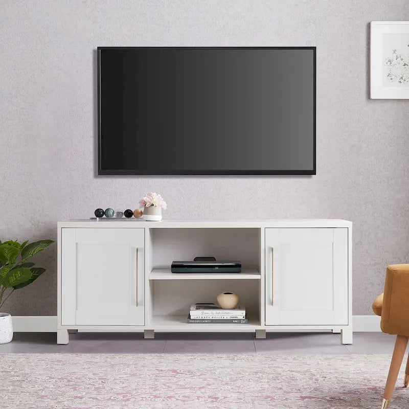 Mobile TV 58", Nero venato / Bianco / Grigio antracite / Rovere grigio / Marrone ontano, Stile tradizionale, Adatto per TV fino a 65"