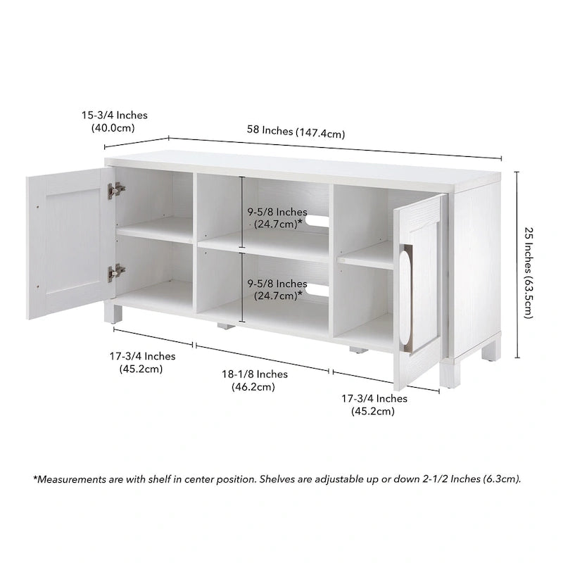 Mobile TV 58", Nero venato / Bianco / Grigio antracite / Rovere grigio / Marrone ontano, Stile tradizionale, Adatto per TV fino a 65"