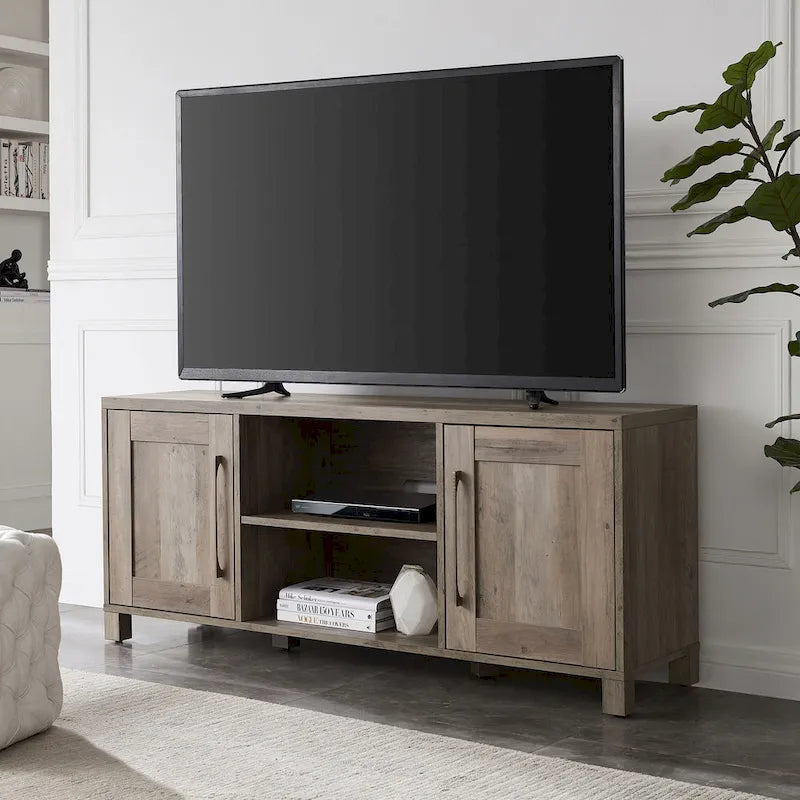 Mobile TV 58", Nero venato / Bianco / Grigio antracite / Rovere grigio / Marrone ontano, Stile tradizionale, Adatto per TV fino a 65"