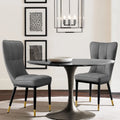 Sedia da pranzo con schienale alto in PU grigio scuro / marrone / nero / bianco, set da 2