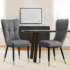 Sedia da pranzo con schienale alto in PU grigio scuro / marrone / nero / bianco, set da 2