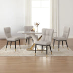 Sedia da pranzo con schienale alto in PU grigio scuro / marrone / nero / bianco, set da 2