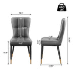 Sedia da pranzo con schienale alto in PU grigio scuro / marrone / nero / bianco, set da 2