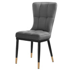 Sedia da pranzo con schienale alto in PU grigio scuro / marrone / nero / bianco, set da 2