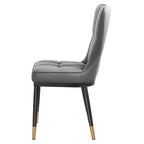 Sedia da pranzo con schienale alto in PU grigio scuro / marrone / nero / bianco, set da 2