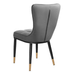 Sedia da pranzo con schienale alto in PU grigio scuro / marrone / nero / bianco, set da 2