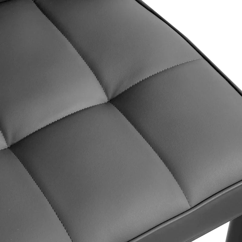 Sedia da pranzo con schienale alto in PU grigio scuro / marrone / nero / bianco, set da 2